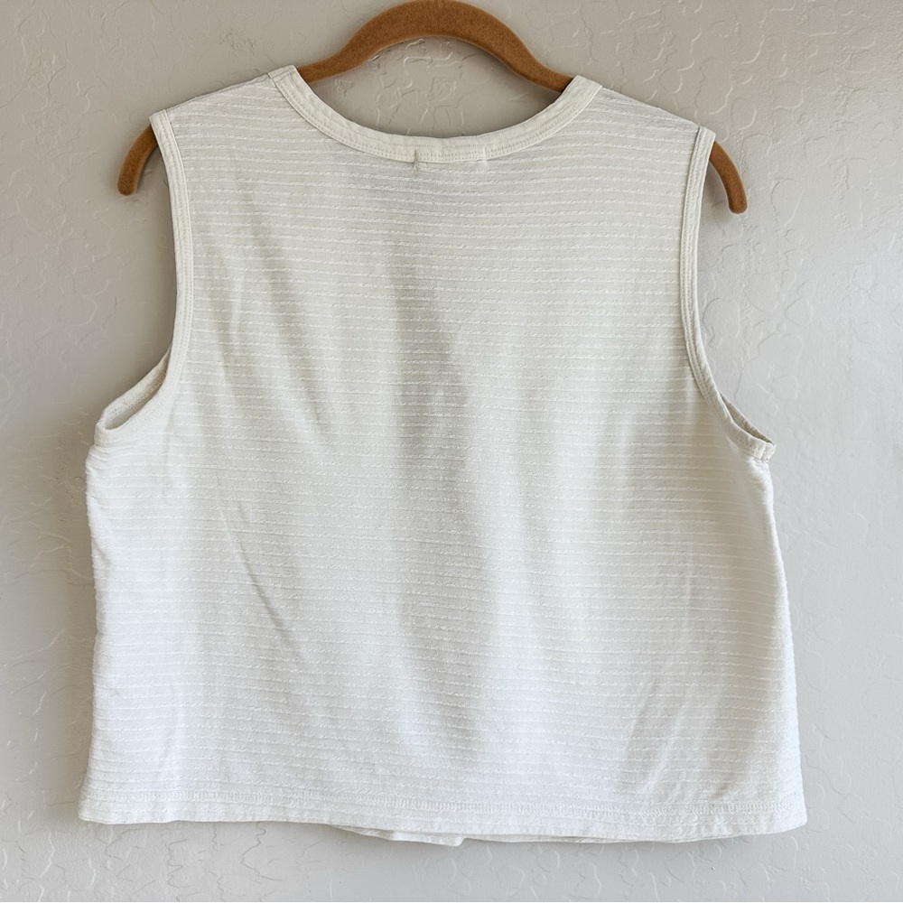 Marine Layer Lydia Textured Stripe Tank Top Women’s Cream - Medium - Picture 3 of 11
